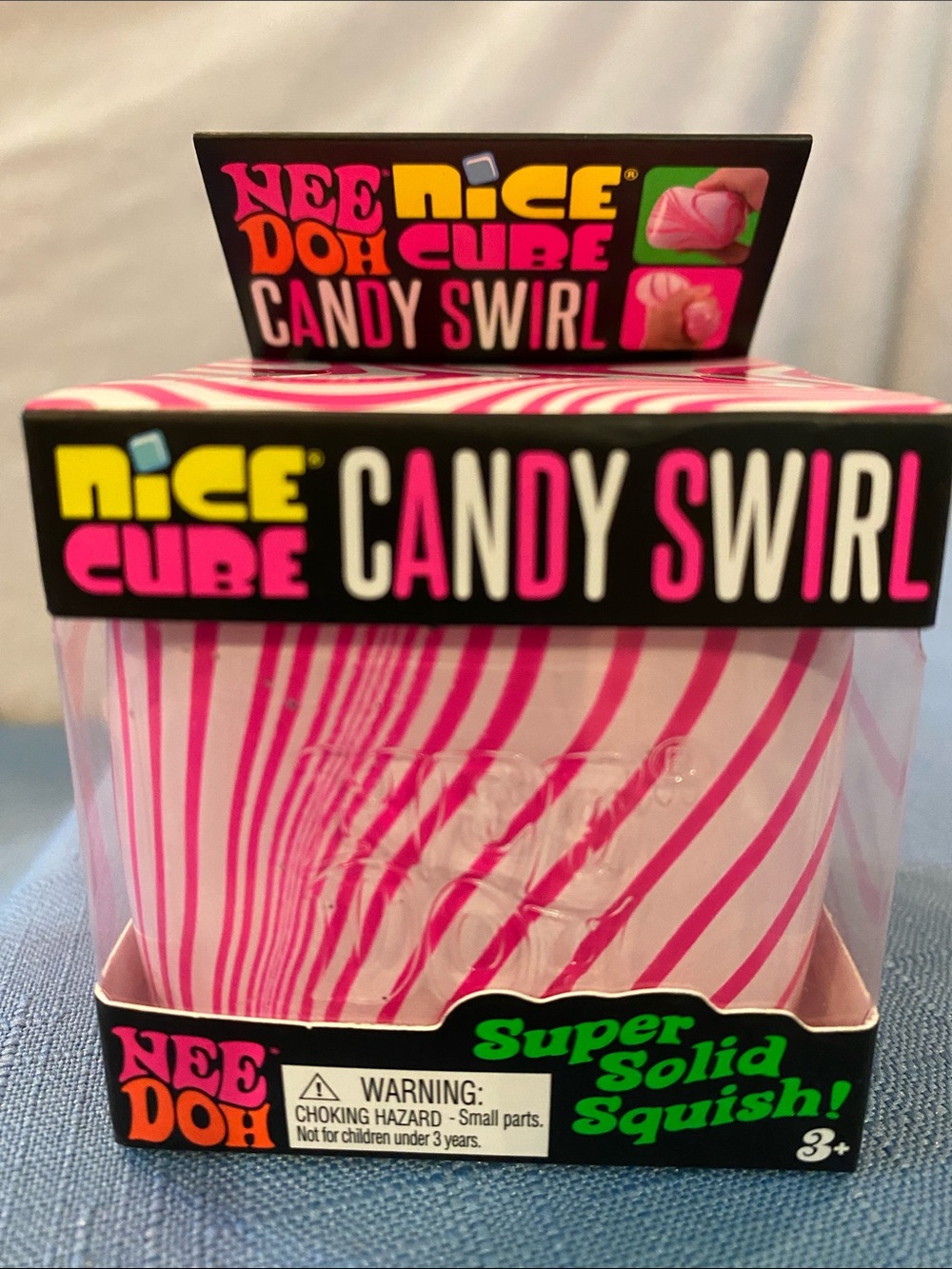 Rare NeeDoh Nice Cube CANDY SWIRL 🤍❤️Hard to find!!!!!